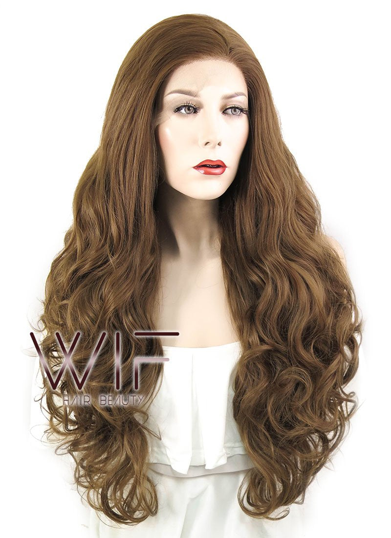 28" Wavy Brown Lace Front Synthetic Wig LF667J