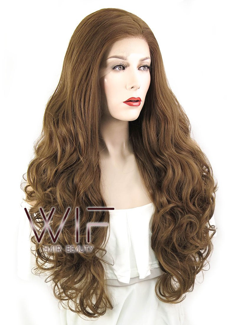 28" Wavy Brown Lace Front Synthetic Wig LF667J