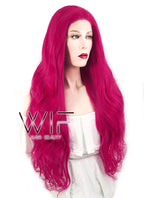 28" Wavy Magenta Lace Front Synthetic Wig LF667M