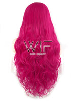 28" Wavy Magenta Lace Front Synthetic Wig LF667M