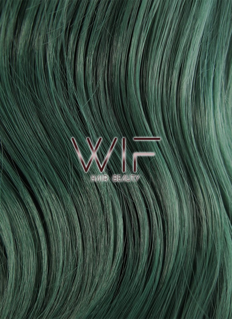 28" Wavy Deep Sea Green Lace Front Synthetic Wig LF667V