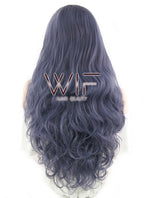 28" Wavy Purplish Grey Lace Front Synthetic Wig LF667