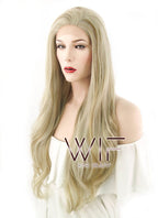 24" / 28" Wavy Mixed Ash Blonde Lace Front Synthetic Wig LF675