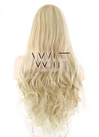 24" / 28" Wavy Mixed Ash Blonde Lace Front Synthetic Wig LF675