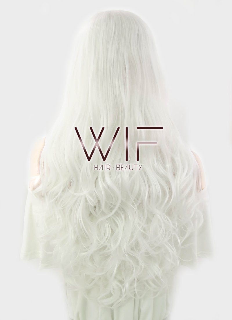 28" Wavy White Lace Front Synthetic Wig LF686C