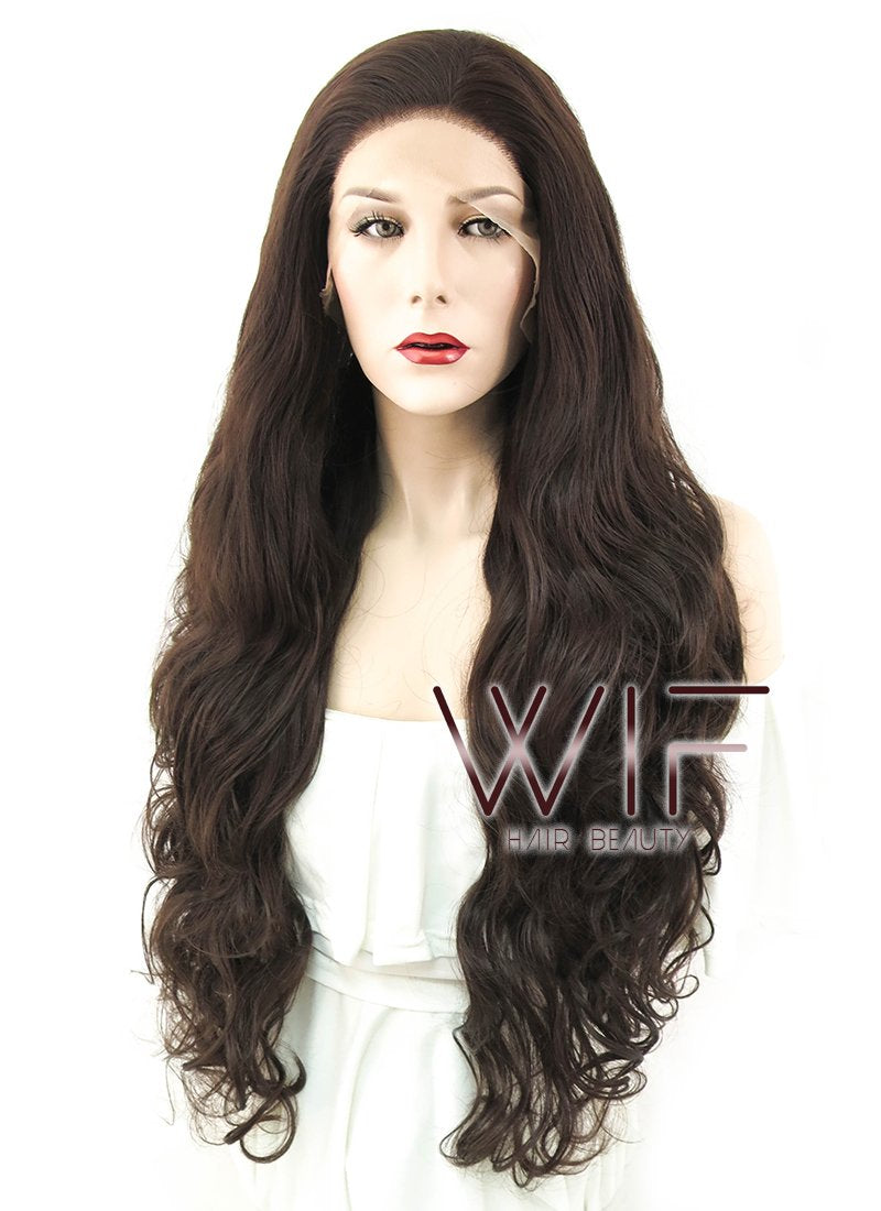 28" Wavy Brown Lace Front Synthetic Wig LF686D