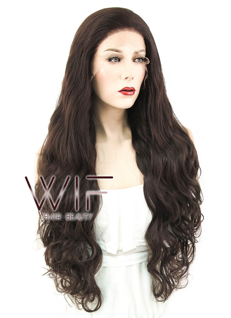 28" Wavy Brown Lace Front Synthetic Wig LF686D
