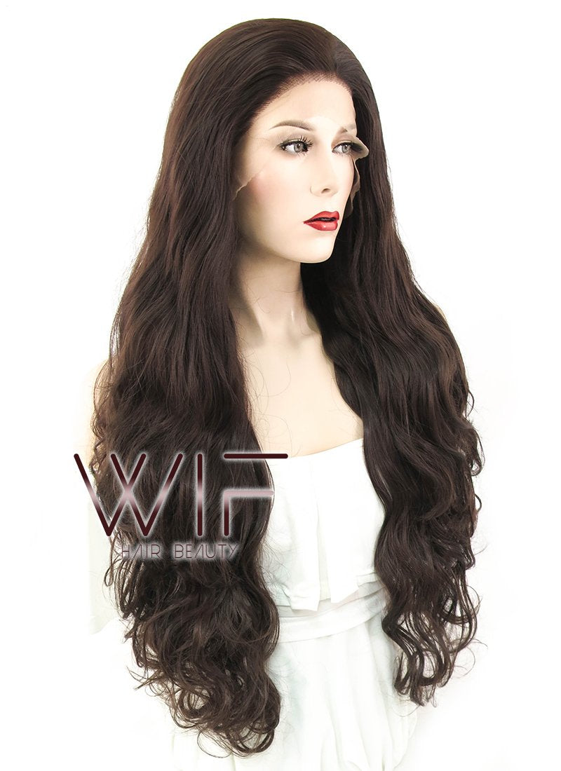 28" Wavy Brown Lace Front Synthetic Wig LF686D