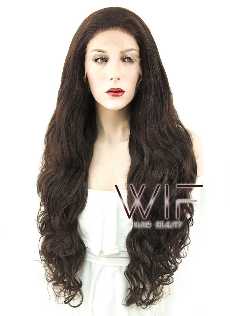 28" Wavy Brown Lace Front Synthetic Wig LF686D