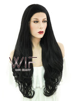 28" Wavy Black Lace Front Synthetic Wig LF686