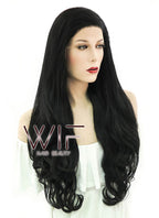 28" Wavy Black Lace Front Synthetic Wig LF686