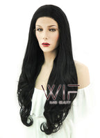 28" Wavy Black Lace Front Synthetic Wig LF686
