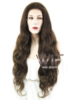 28" Wavy Medium Brown Lace Front Synthetic Wig LF694