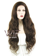 28" Wavy Medium Brown Lace Front Synthetic Wig LF694