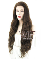 28" Wavy Medium Brown Lace Front Synthetic Wig LF694