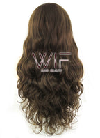 28" Wavy Medium Brown Lace Front Synthetic Wig LF694
