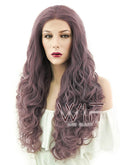 28" Wavy Ash Purple Lace Front Synthetic Wig LF696H