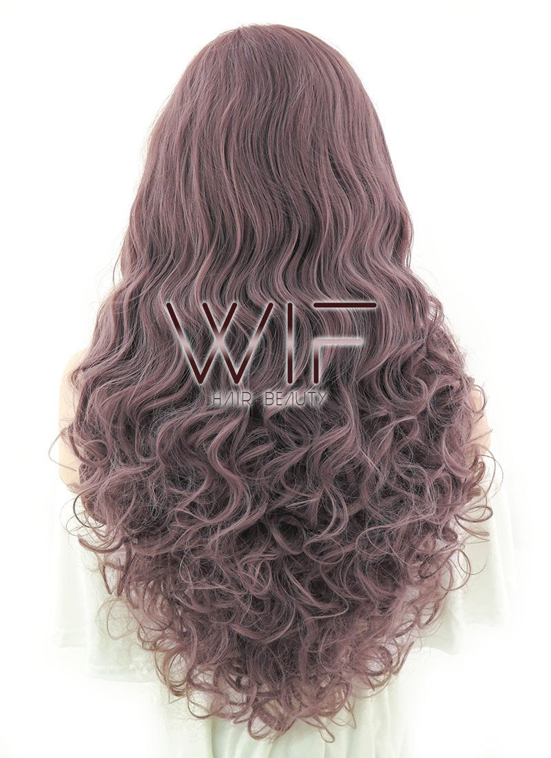 28" Wavy Ash Purple Lace Front Synthetic Wig LF696H