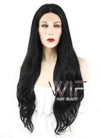 28" Wavy Black Lace Front Synthetic Wig LF697A