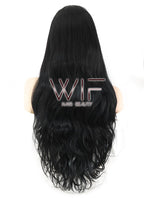 28" Wavy Black Lace Front Synthetic Wig LF697A