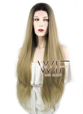 18" / 24" / 28" Wavy Blonde With Dark Roots Lace Front Synthetic Wig LF697