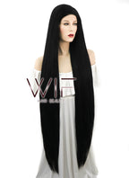 39" Long Straight Yaki Jet Black Lace Front Synthetic Hair Wig LF701R