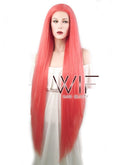 39" Straight Yaki Red Lace Front Synthetic Wig LF701U
