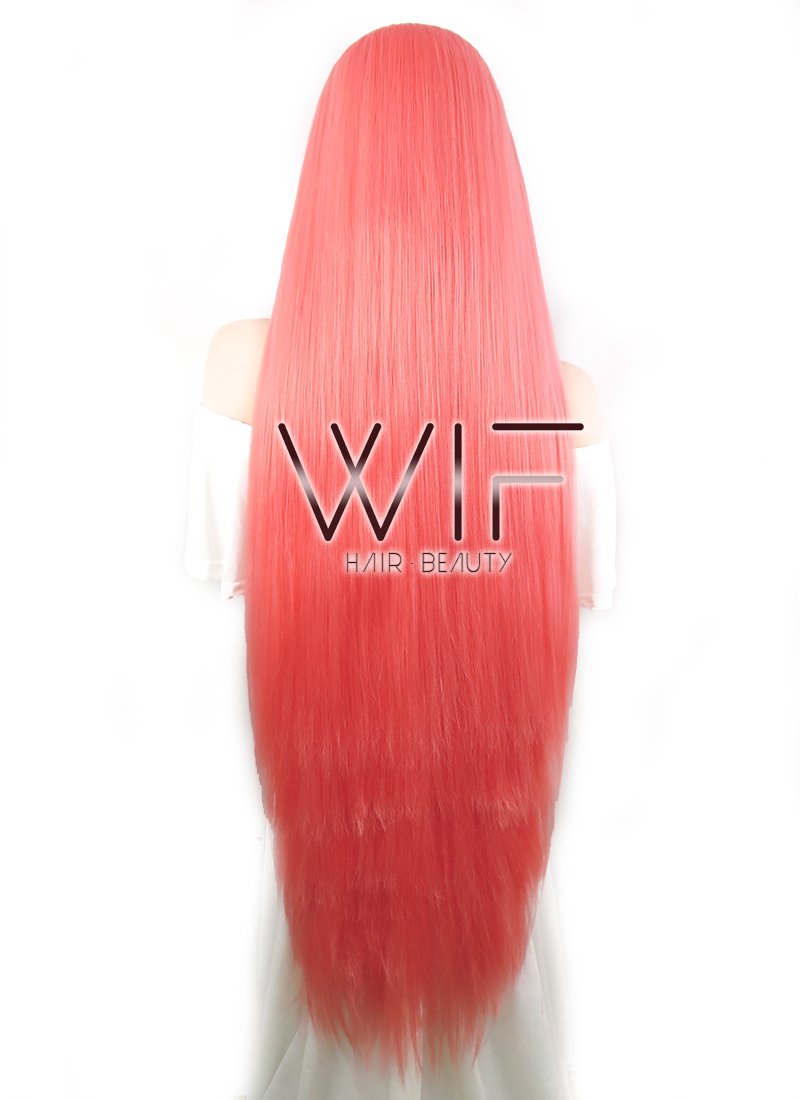 39" Straight Yaki Red Lace Front Synthetic Wig LF701U