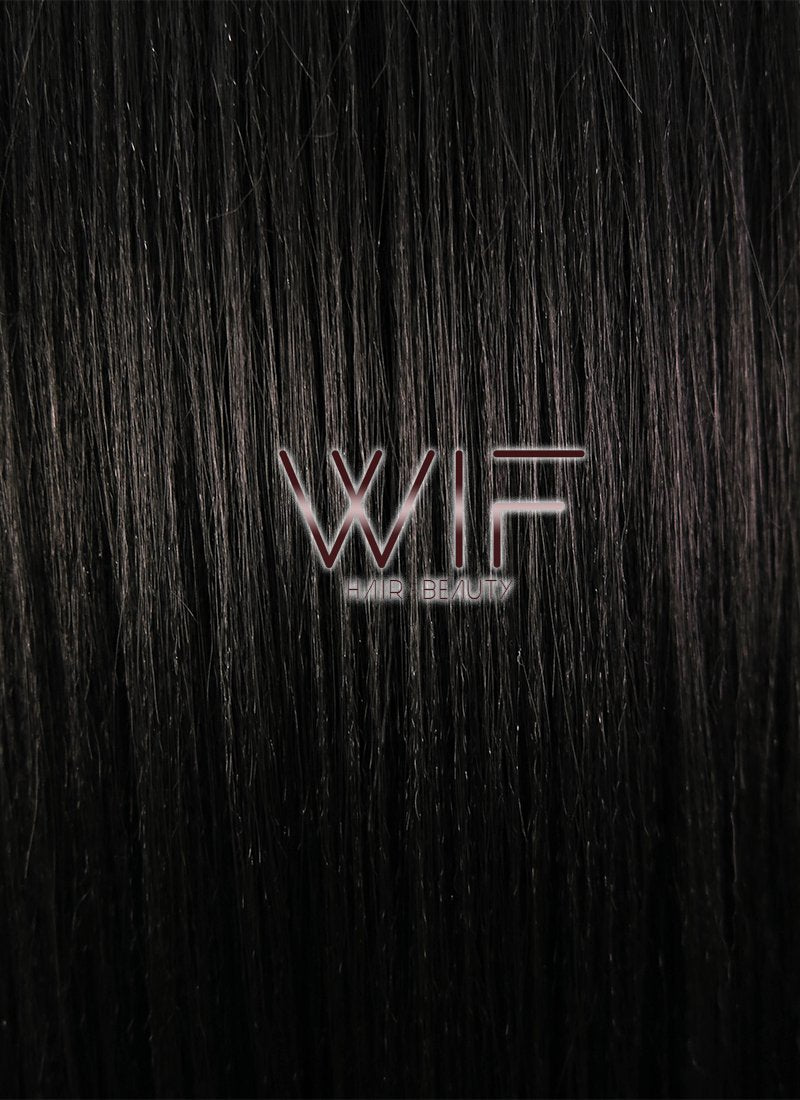 39" Straight Yaki Black Mixed White Lace Front Synthetic Wig LF701V