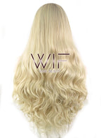 28" Wavy Blonde With Dark Roots Lace Front Synthetic Wig LF734