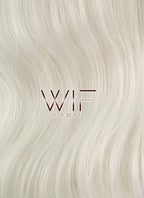 28" Wavy White Platinum Blonde Lace Front Synthetic Wig LF741B