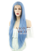 28" Straight Light Blue Lace Front Synthetic Wig LF769B