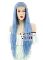 28" Straight Light Blue Lace Front Synthetic Wig LF769B