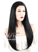 18" Straight Black Lace Front Synthetic Wig LF769