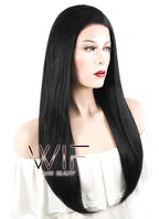 18" Straight Black Lace Front Synthetic Wig LF769