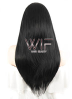 18" Straight Black Lace Front Synthetic Wig LF769