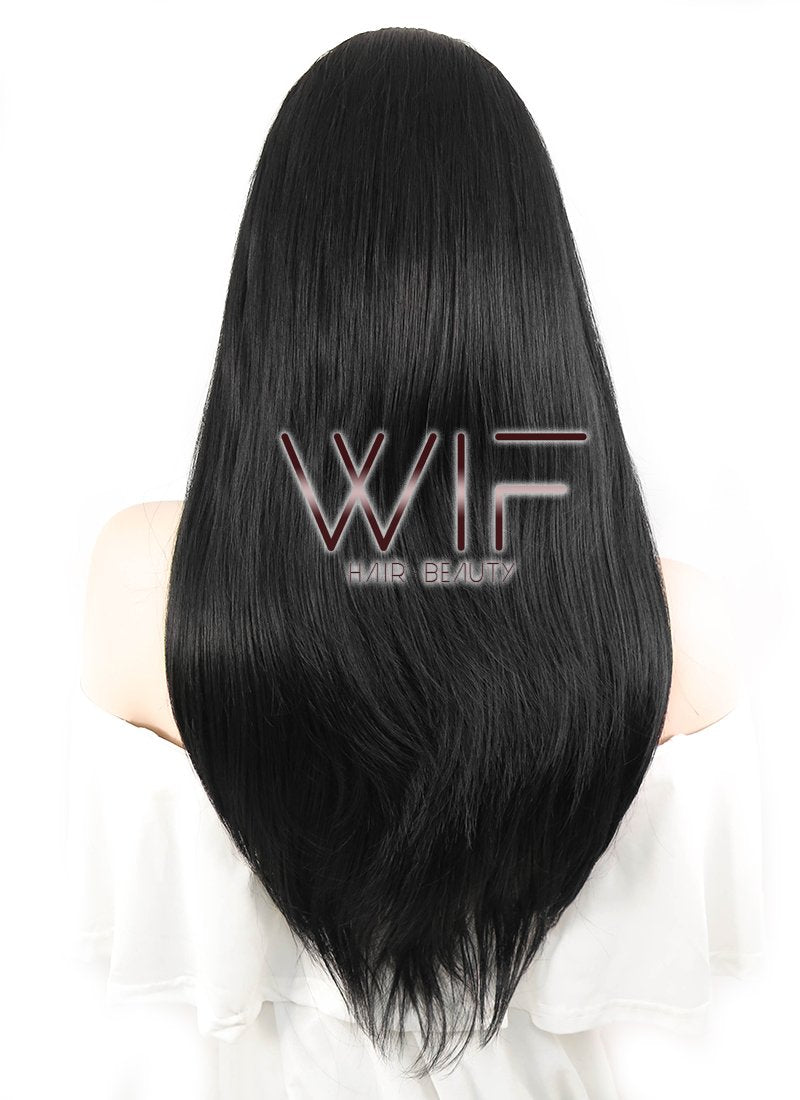 18" Straight Black Lace Front Synthetic Wig LF769