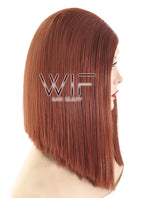 14" Medium Straight Reddish Brown Lace Front Synthetic Hair Wig LF770C