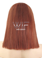 14" Medium Straight Reddish Brown Lace Front Synthetic Hair Wig LF770C