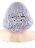 16" Wavy Purplish Grey Lace Front Synthetic Wig LF771D