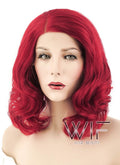 14" Wavy Red Lace Front Synthetic Wig LF771F