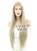28" Straight Ash Blonde Lace Front Synthetic Wig LF780