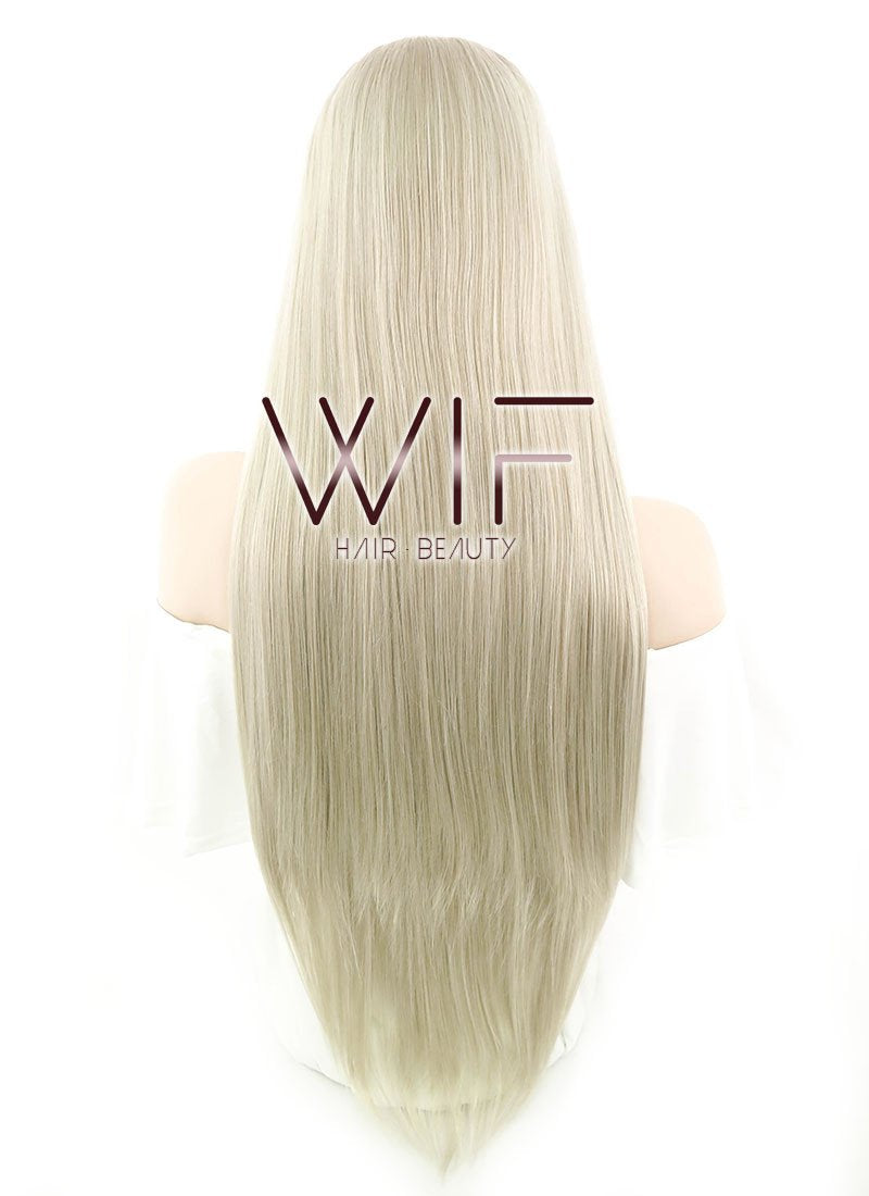 28" Straight Ash Blonde Lace Front Synthetic Wig LF780