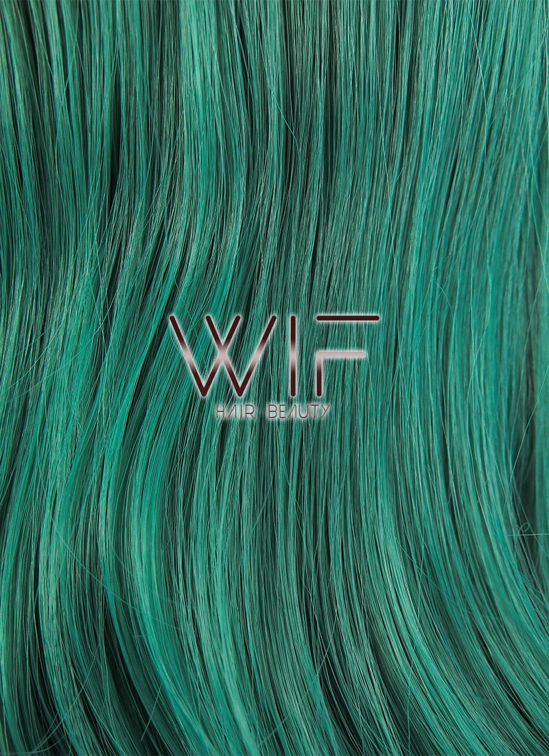 28" Wavy Dark Green With Dark Roots Lace Front Synthetic Wig LF811
