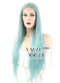 26" Straight Two Tone Turquoise Green Lace Front Synthetic Wig LF813