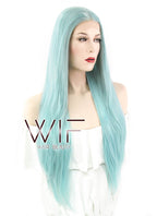 26" Straight Two Tone Turquoise Green Lace Front Synthetic Wig LF813