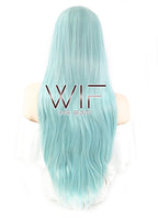 26" Straight Two Tone Turquoise Green Lace Front Synthetic Wig LF813