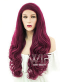 28" Wavy Reddish Purple Lace Front Synthetic Wig LF814