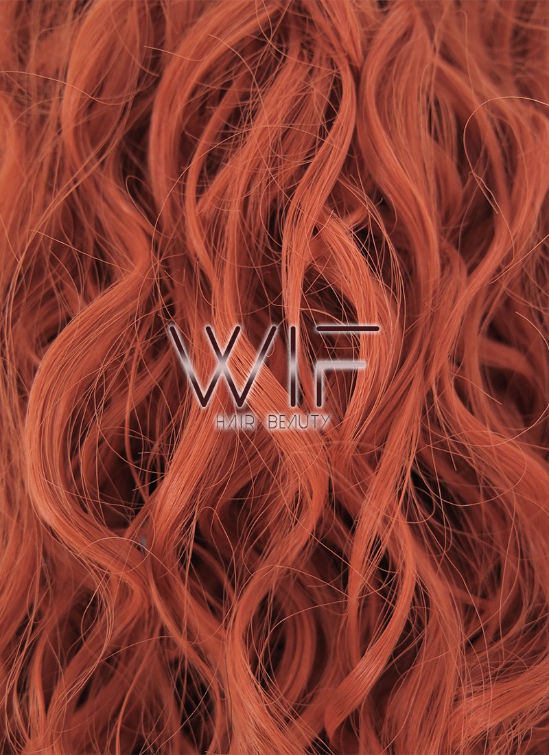 28" Spiral Curly Reddish Orange Lace Front Synthetic Wig LF817E