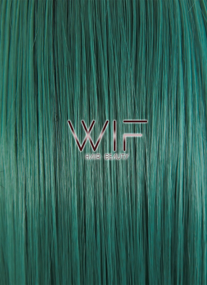 14" Straight Dark Green With Dark Roots Lace Front Synthetic Wig LF819